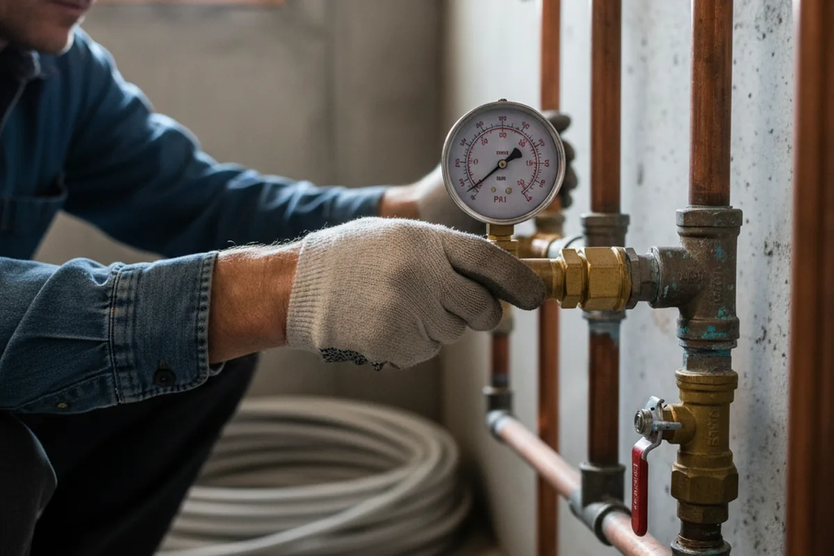 Pressure testing a repaired line during Water Line Repair in Paso Robles
